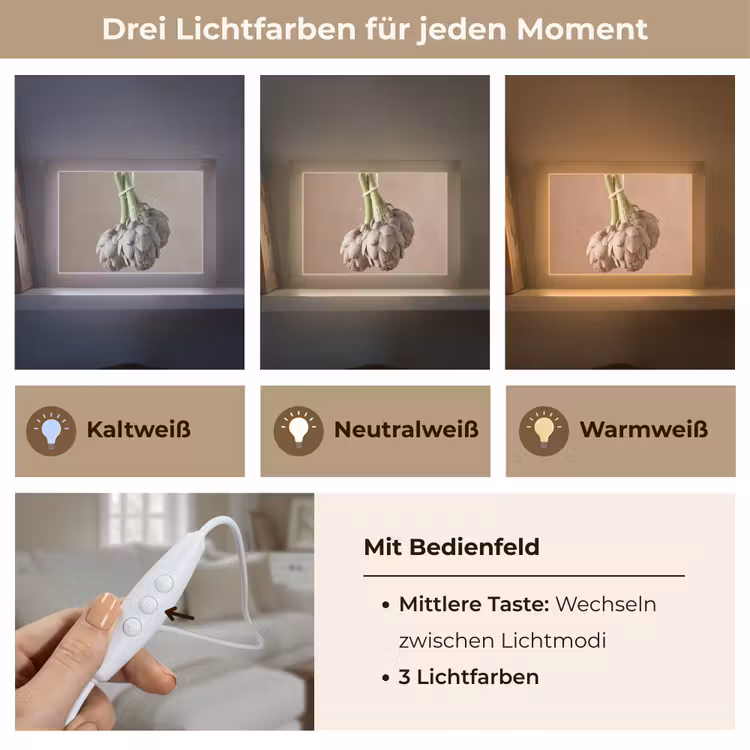 Lightbox - Wandleuchte - Artischocken – Hängend – Gemüse - Artisjokken - Hangend - Groenten Light Box met kabel (Wandlamp) klein