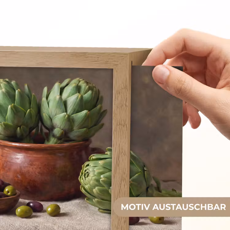 Lightbox - Wandleuchte - Artischocken – Oliven – Essen - Artisjokken - Olijven - Eten Light Box met kabel (Wandlamp) klein