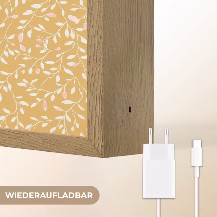 Takjes - Patroon - Oker Light Box met batterij (Wandlamp) middel 907 -USP_websiteoplaadbaarDE