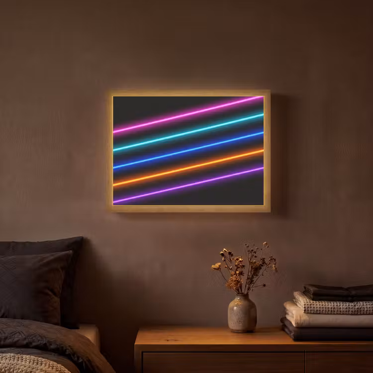 Esthetiek - Retro - Neon Light Box met batterij (Wandlamp) middel -sfeer4