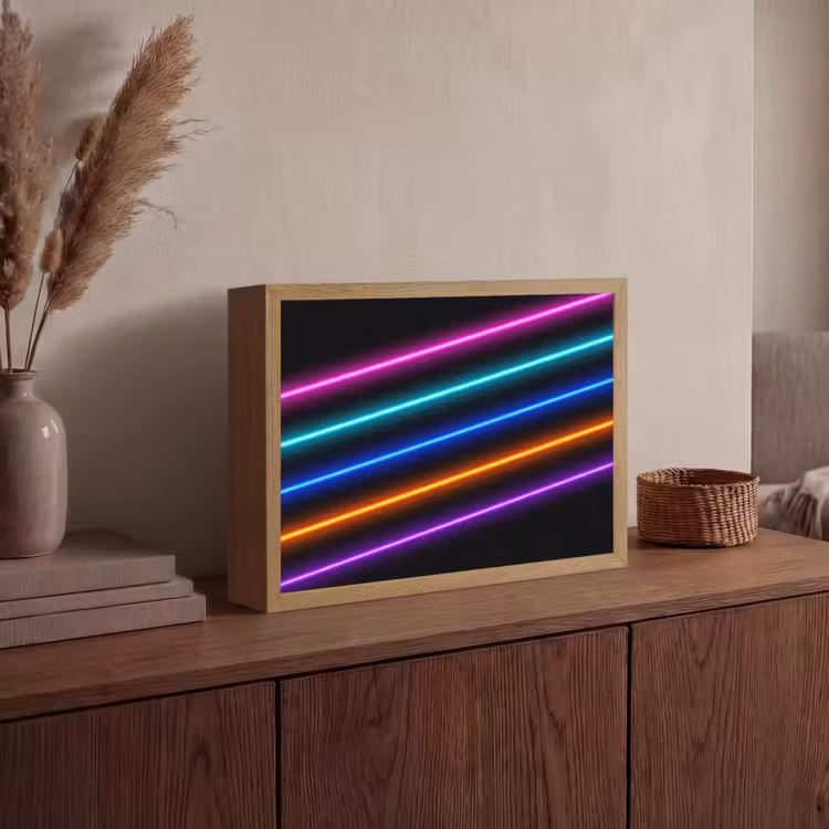 Esthetiek - Retro - Neon Light Box met batterij (Wandlamp) middel -sfeer2