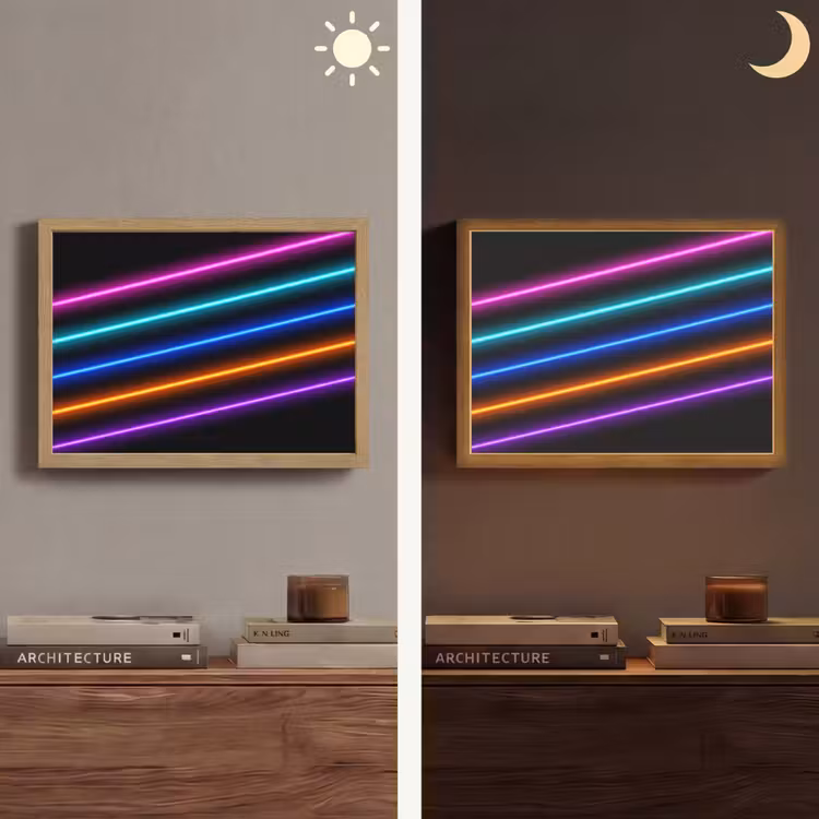 Esthetiek - Retro - Neon Light Box met batterij (Wandlamp) middel -sfeer3