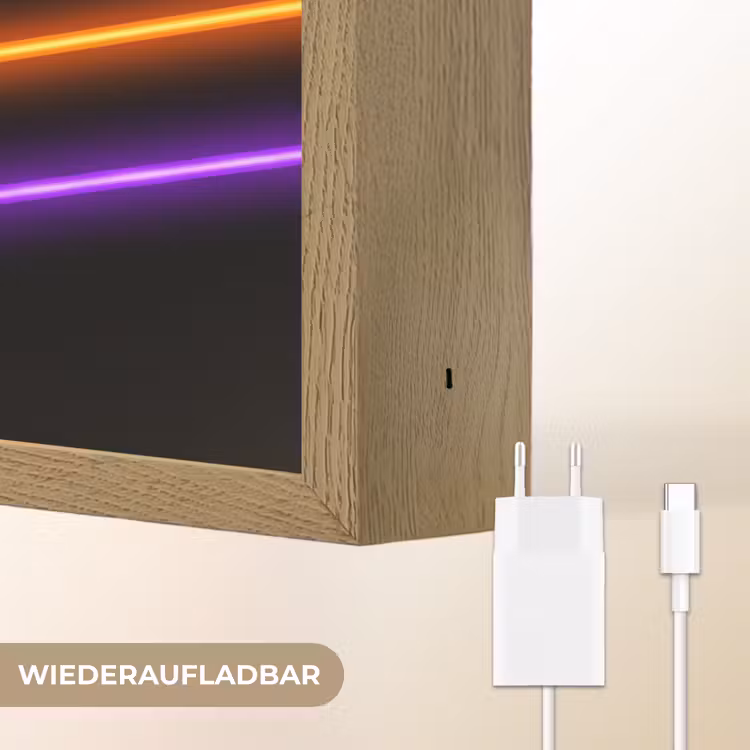 Esthetiek - Retro - Neon Light Box met batterij (Wandlamp) middel -USP_websiteoplaadbaarDE