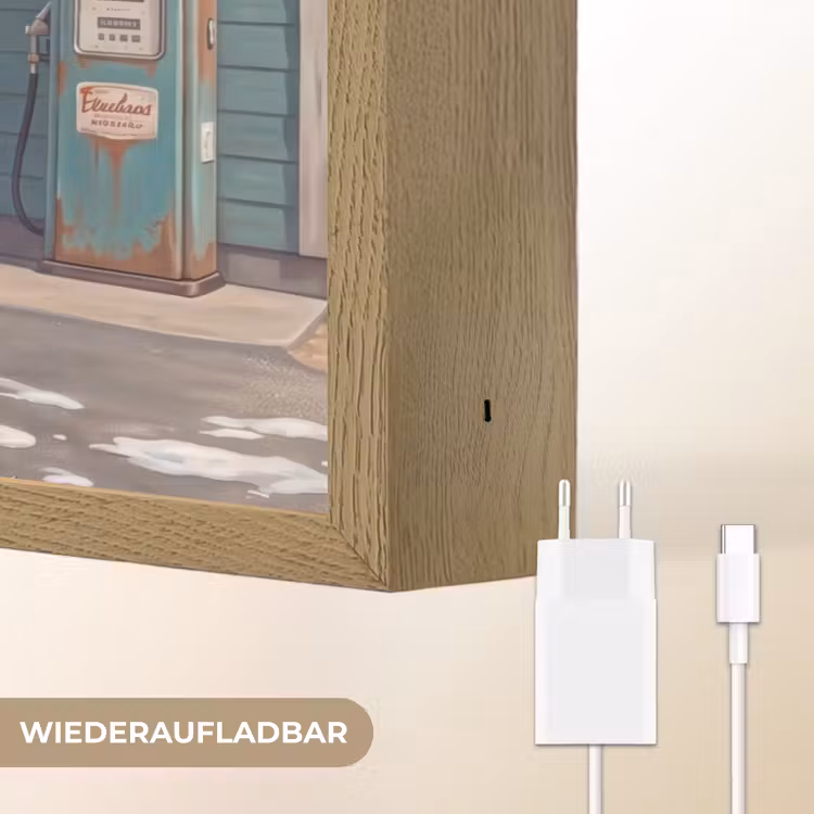 Auto - Vrouw - Groen Light Box met batterij (Wandlamp) middel -USP_websiteoplaadbaarDE