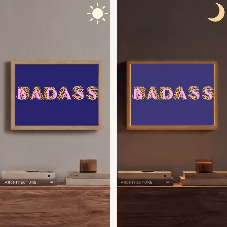 Badass - Panterpint - Schaduw - Roze Light Box met batterij (Wandlamp) middel -sfeer3