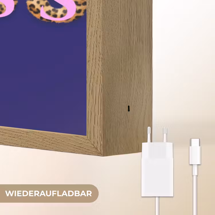 Badass - Panterpint - Schaduw - Roze Light Box met batterij (Wandlamp) middel -USP_websiteoplaadbaarDE