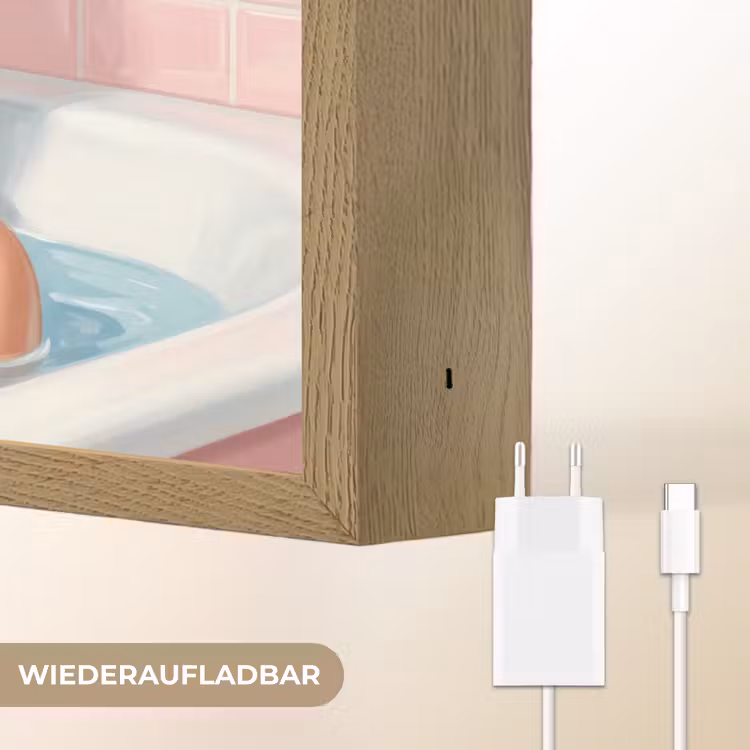 Badkamer - Eend - Blauw Light Box met batterij (Wandlamp) middel -USP_websiteoplaadbaarDE