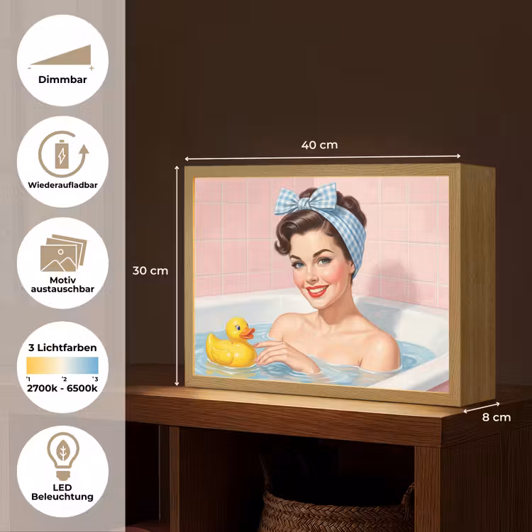 Badkamer - Eend - Blauw Light Box met batterij (Wandlamp) middel -USP_websiteoverzichtDE