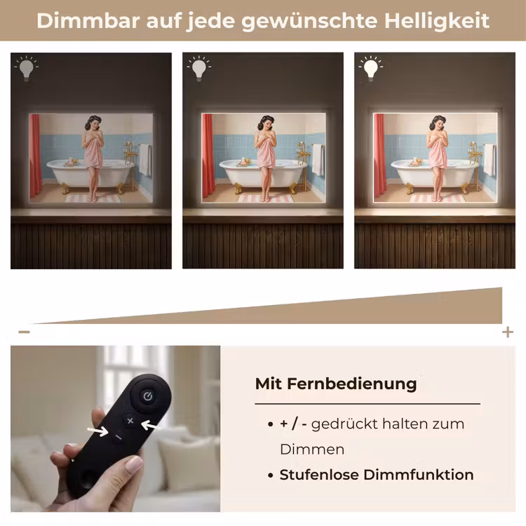 Badkamer - Vrouw - Roze Light Box met batterij (Wandlamp) middel -USP_dimbaarDE