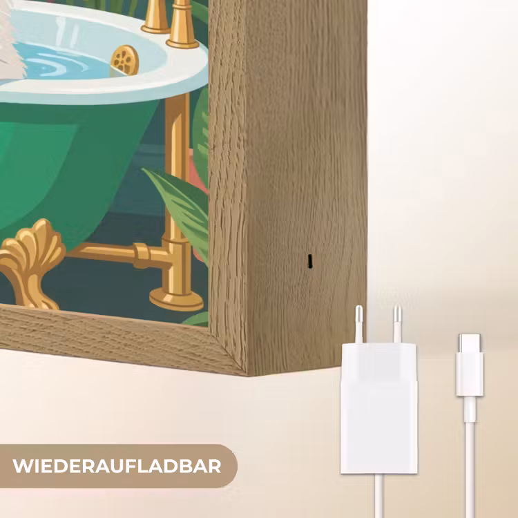Badkamer - Kattenparade - Kleurrijk Light Box met batterij (Wandlamp) middel -USP_websiteoplaadbaarDE