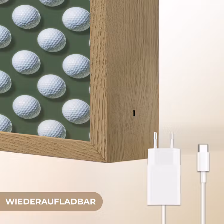 Ballen - Golf - Groen Light Box met batterij (Wandlamp) middel 907 -USP_websiteoplaadbaarDE