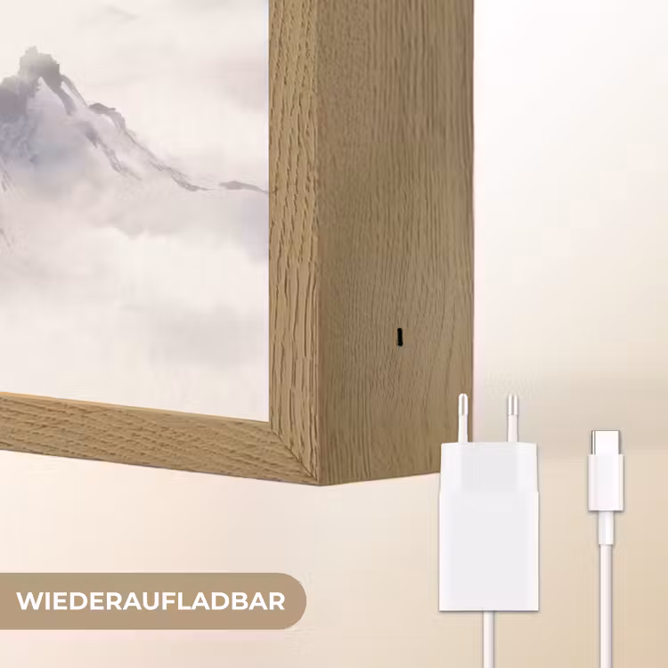 Bamboe - Azië - Grijs Light Box met batterij (Wandlamp) middel -USP_websiteoplaadbaarDE