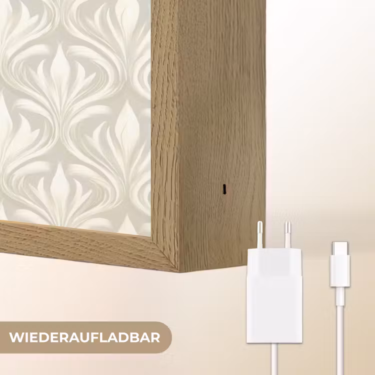Barok - Patroon - Beige Light Box met batterij (Wandlamp) middel 907 -USP_websiteoplaadbaarDE