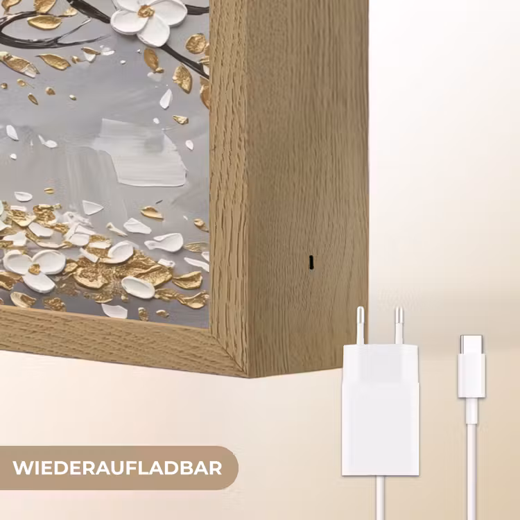 Boom - Bloemen - Natuur - Abstract - Wit Light Box met batterij (Wandlamp) middel -USP_websiteoplaadbaarDE
