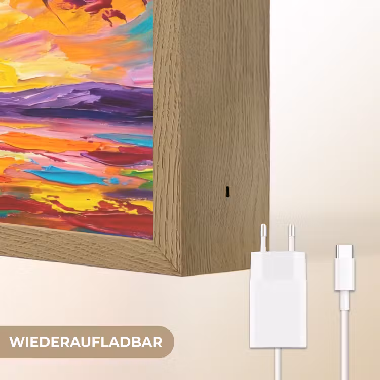 Boom - Landschap - Natuur - Abstract - Kleurrijk Light Box met batterij (Wandlamp) middel -USP_websiteoplaadbaarDE
