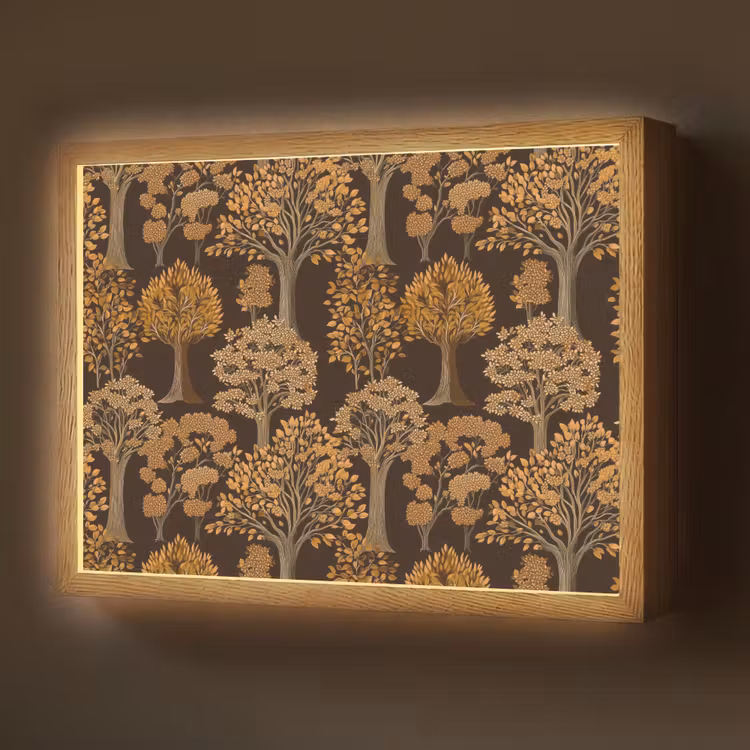 Bomen - Patroon - Bruin Light Box met batterij (Wandlamp) middel 907 -z3d_website