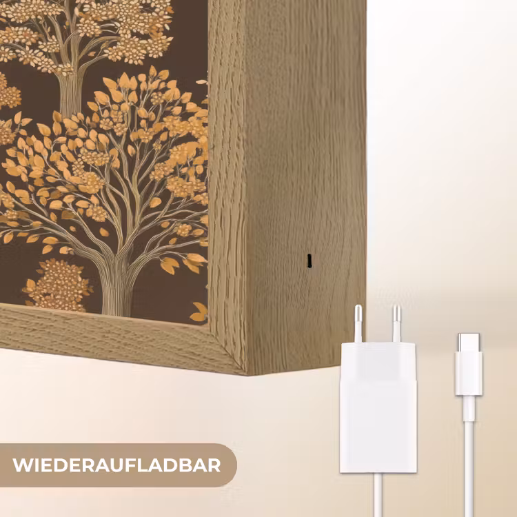 Bomen - Patroon - Bruin Light Box met batterij (Wandlamp) middel 907 -USP_websiteoplaadbaarDE