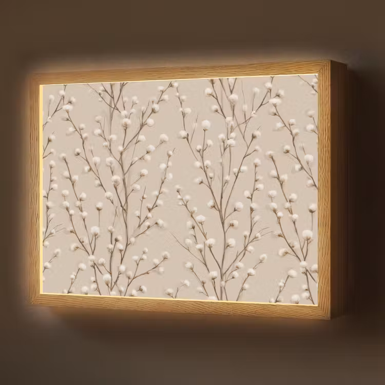 Katoen - Natuur - Taupe Light Box met batterij (Wandlamp) middel 907 -z3d_website