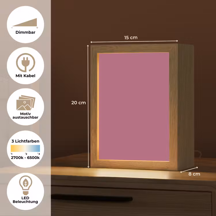 Berry - Roze -Pink Light Box met kabel (Wandlamp) klein 929 -USP_websiteoverzichtDE