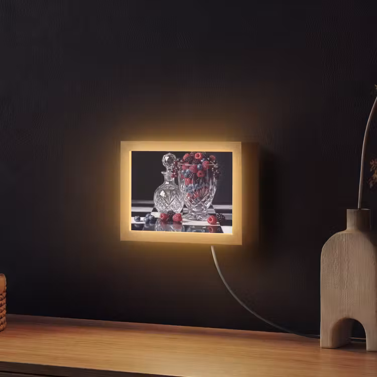 Lightbox - Wandleuchte - Beeren – Kristall – Stillleben - Bessen - Kristal - Stilleven Light Box met kabel (Wandlamp) klein