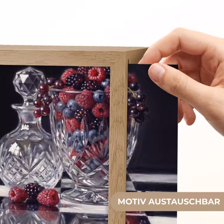 Lightbox - Wandleuchte - Beeren – Kristall – Stillleben - Bessen - Kristal - Stilleven Light Box met kabel (Wandlamp) klein