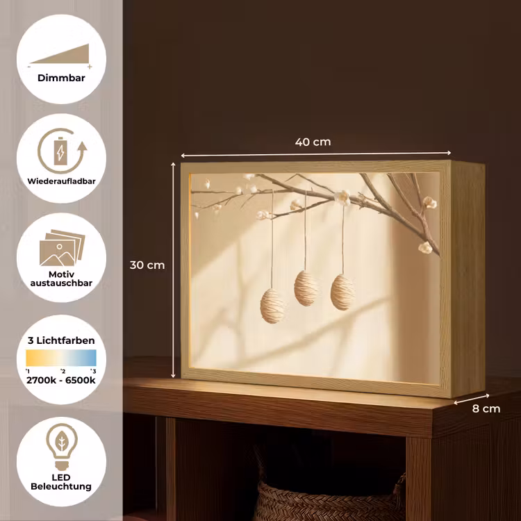 Beige - Paastak - Eieren Light Box met batterij (Wandlamp) middel -USP_websiteoverzichtDE