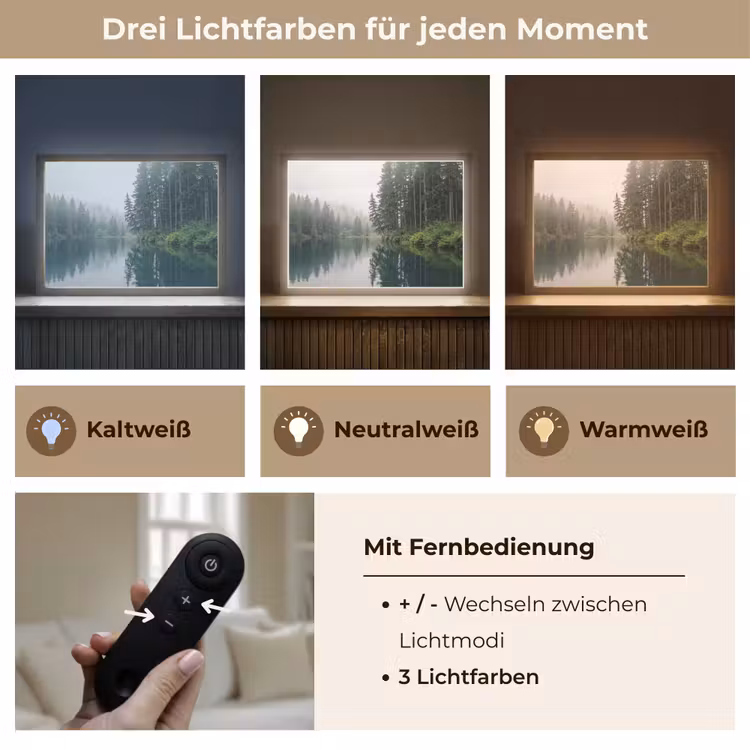 Bergen - Meer - Bos Light Box met batterij (Wandlamp) middel -USP_lichtkleurDE