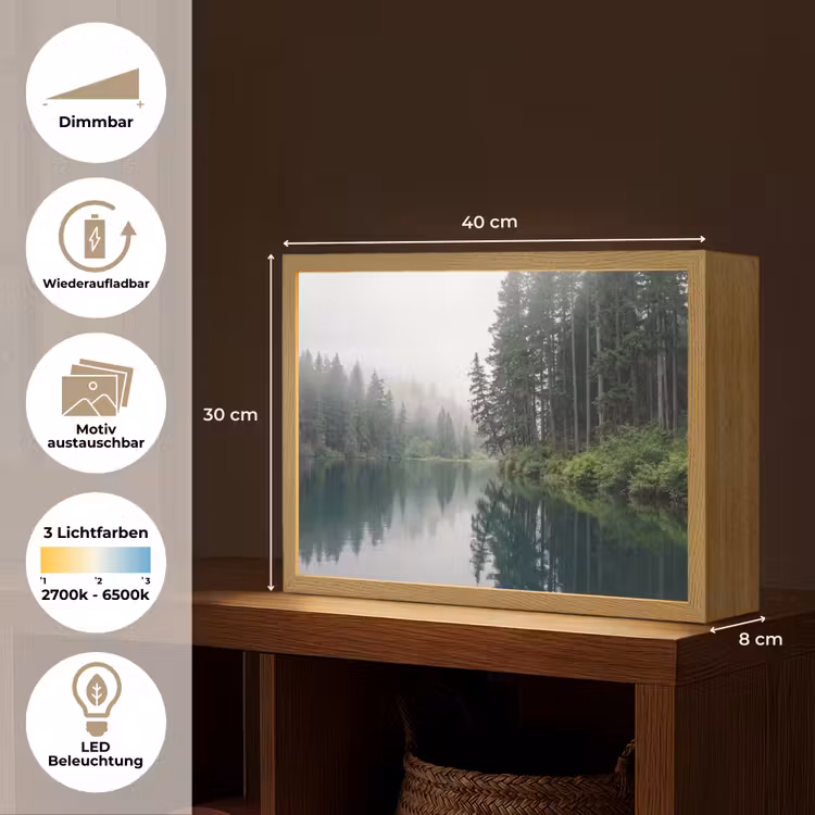 Bergen - Meer - Bos Light Box met batterij (Wandlamp) middel -USP_websiteoverzichtDE
