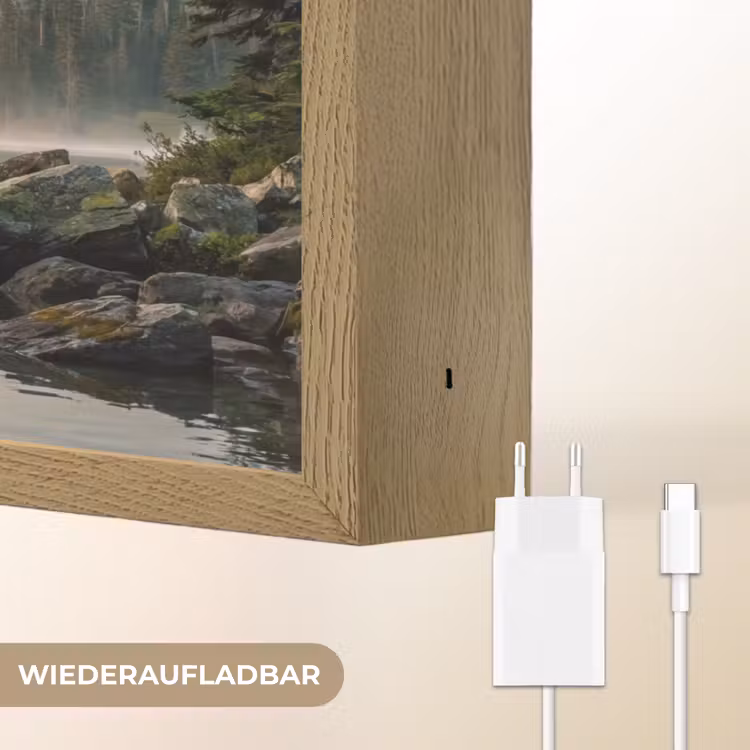 Bergen - Water - Bomen Light Box met batterij (Wandlamp) middel -USP_websiteoplaadbaarDE