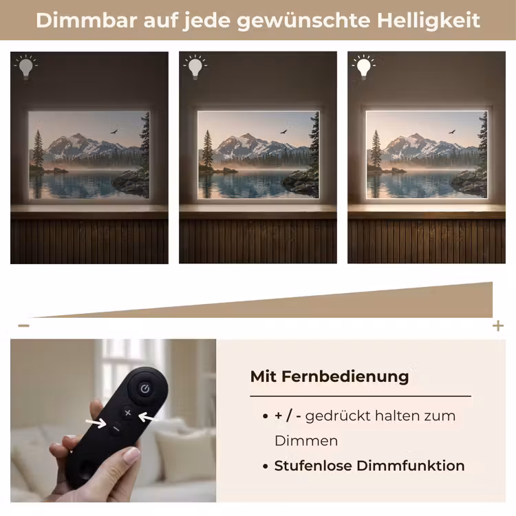 Bergen - Water - Bomen Light Box met batterij (Wandlamp) middel -USP_dimbaarDE