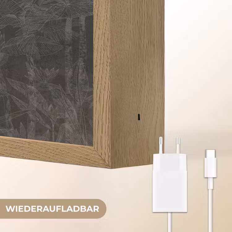 Beton - Patroon - Zwart Light Box met batterij (Wandlamp) middel -USP_websiteoplaadbaarDE