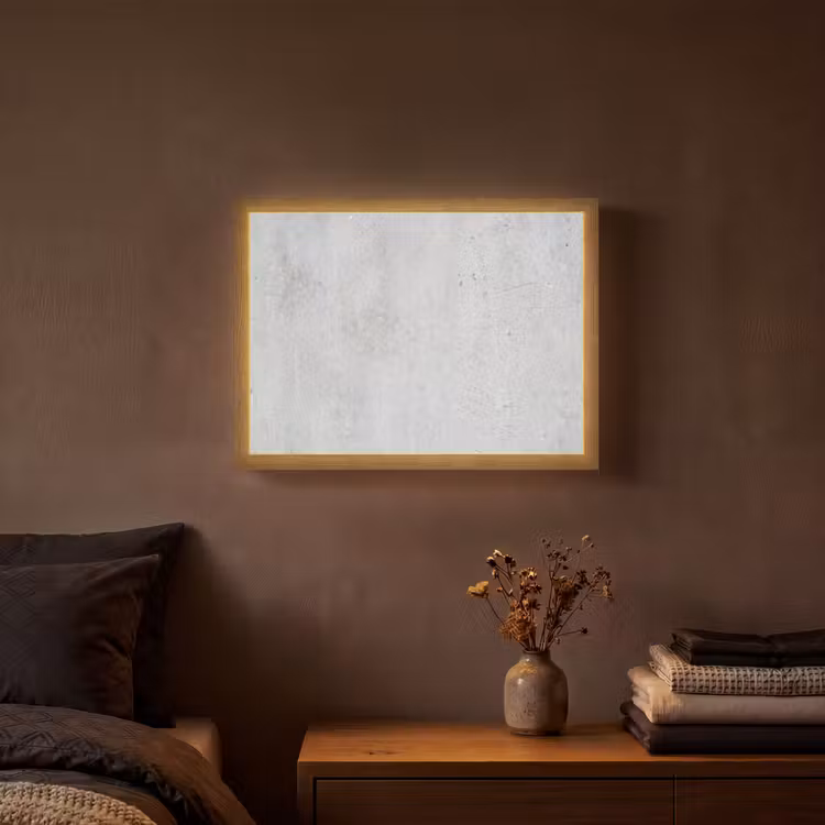 Beton - Textuur - Achtergrond - Grijs - Industrieel Light Box met batterij (Wandlamp) middel -sfeer4