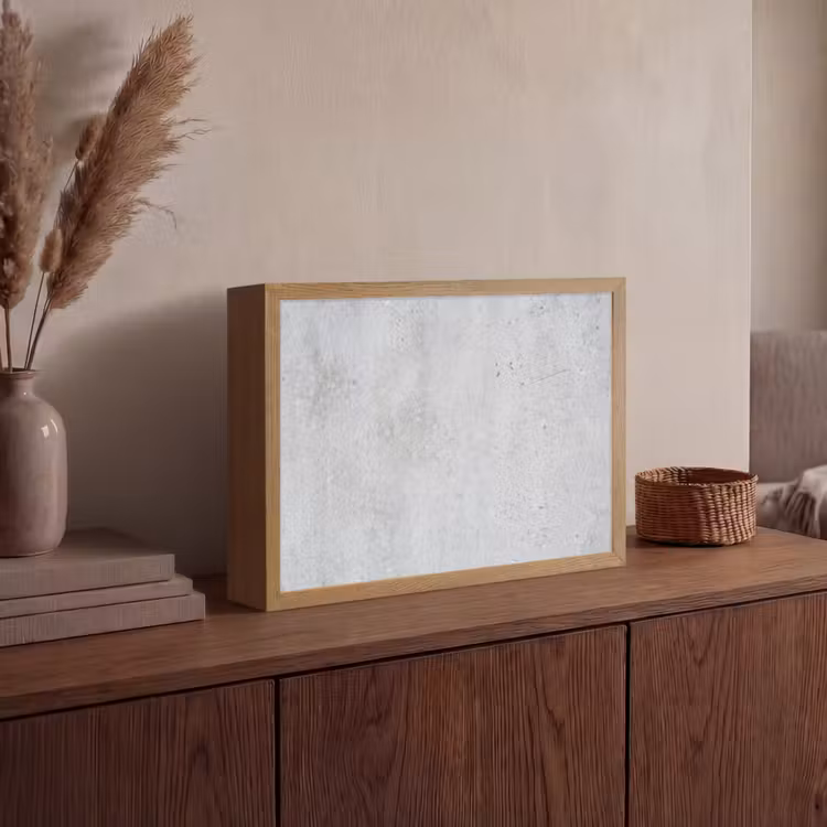 Beton - Textuur - Achtergrond - Grijs - Industrieel Light Box met batterij (Wandlamp) middel -sfeer2