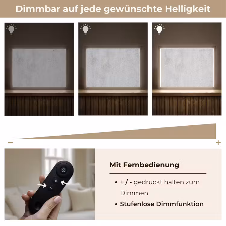 Beton - Textuur - Achtergrond - Grijs - Industrieel Light Box met batterij (Wandlamp) middel -USP_dimbaarDE