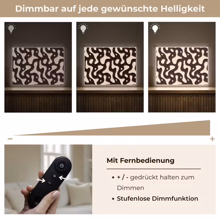 Organisch - Krachtig - Bruin Light Box met batterij (Wandlamp) middel 907 -USP_dimbaarDE
