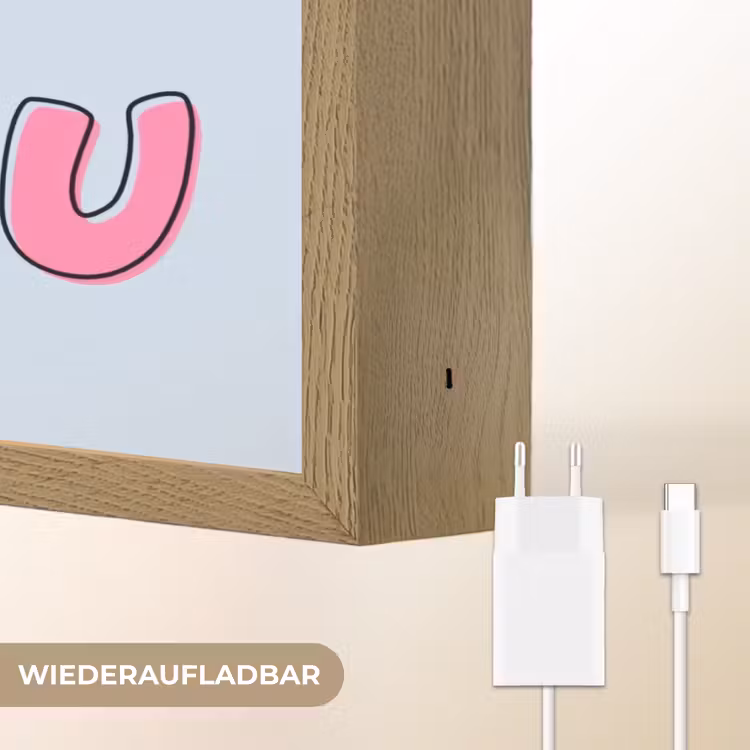 Bisou - Blauw - Roze - Lippen Light Box met batterij (Wandlamp) middel -USP_websiteoplaadbaarDE