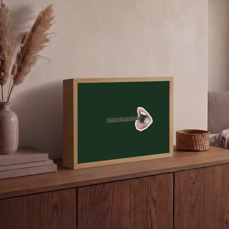BLAH BLAH BLAH - Mond - Groen Light Box met batterij (Wandlamp) middel -sfeer2