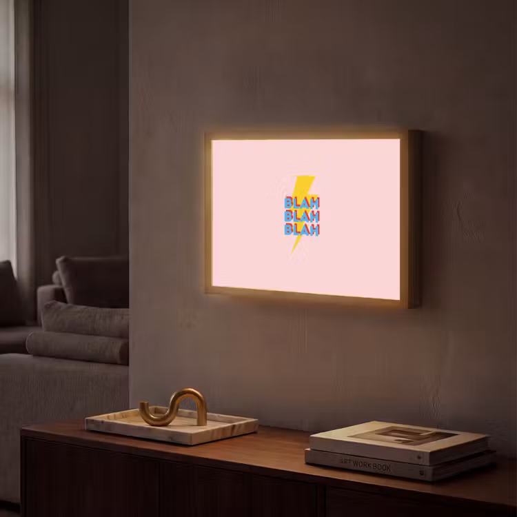 Blah - Bliksem - Roze Light Box met batterij (Wandlamp) middel -sfeer1