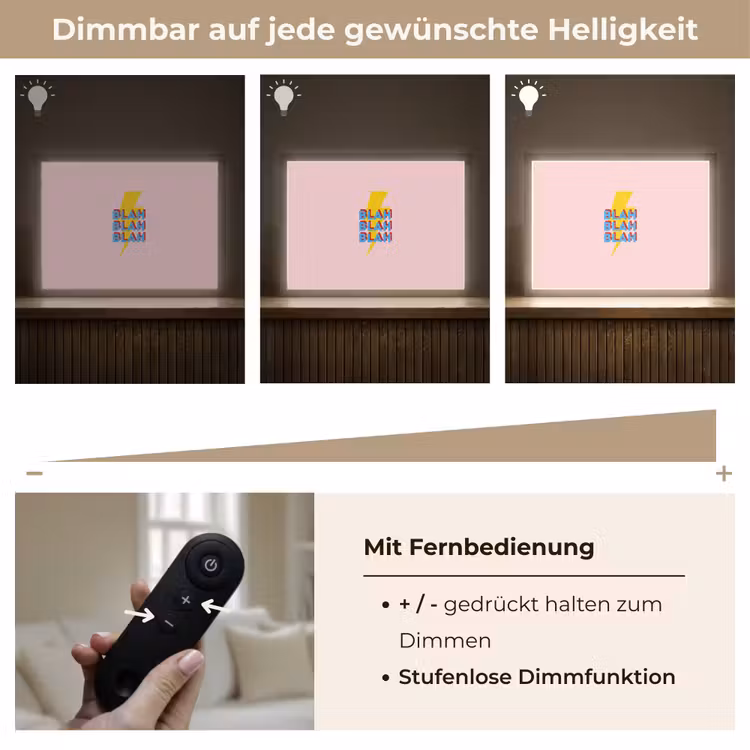 Blah - Bliksem - Roze Light Box met batterij (Wandlamp) middel -USP_dimbaarDE