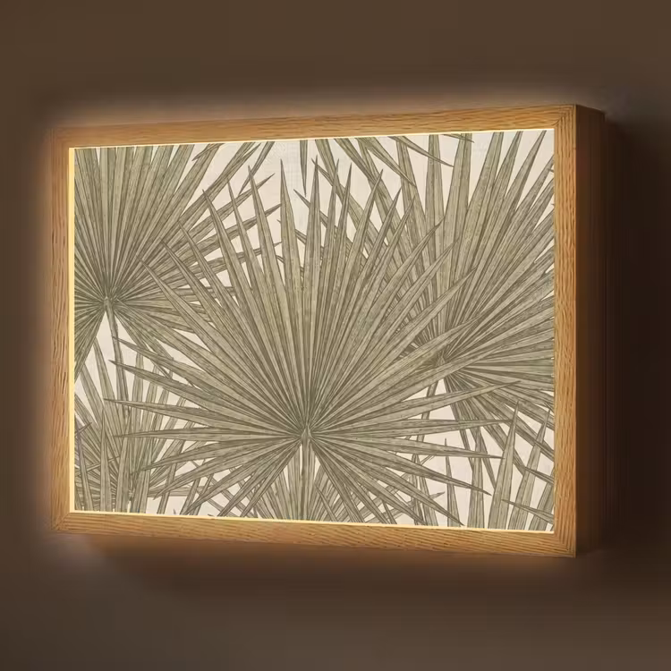 Blad - Tropisch - Patroon - Natuur - Groen Light Box met batterij (Wandlamp) middel -z3d_website
