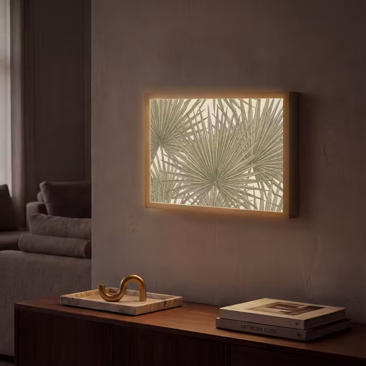 Blad - Tropisch - Patroon - Natuur - Groen Light Box met batterij (Wandlamp) middel -sfeer1
