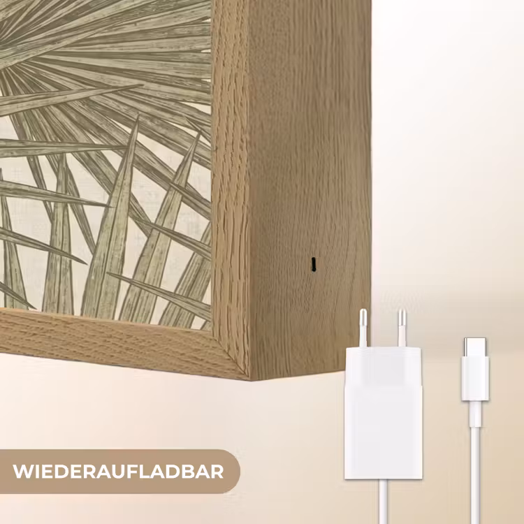 Blad - Tropisch - Patroon - Natuur - Groen Light Box met batterij (Wandlamp) middel -USP_websiteoplaadbaarDE