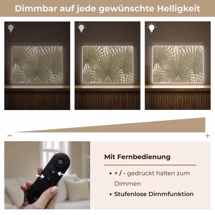 Blad - Tropisch - Patroon - Natuur - Groen Light Box met batterij (Wandlamp) middel -USP_dimbaarDE