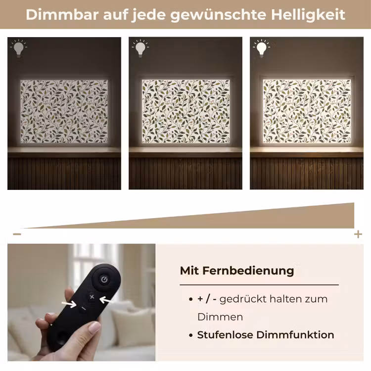 Bladeren - Bessen - Roze Light Box met batterij (Wandlamp) middel 907 -USP_dimbaarDE