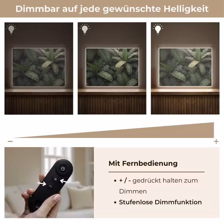 Bladeren - Groen - Tropisch - Natuur Light Box met batterij (Wandlamp) middel -USP_dimbaarDE