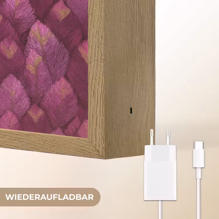 Bladeren - Patroon - Burgundy Light Box met batterij (Wandlamp) middel 907 -USP_websiteoplaadbaarDE
