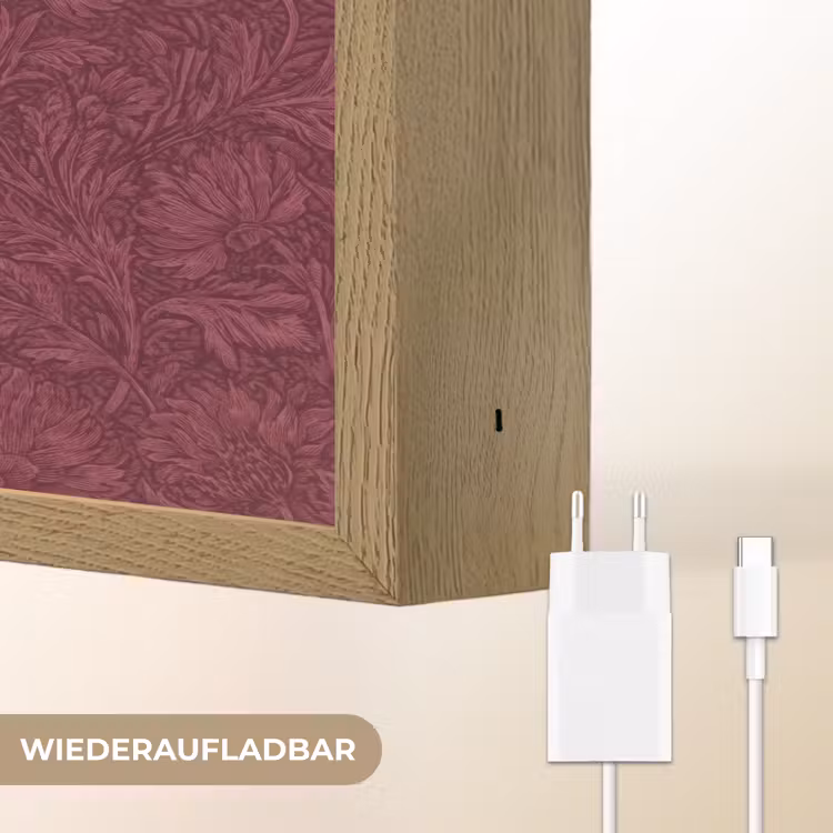 Bladeren - Patroon - Paars Light Box met batterij (Wandlamp) middel 907 -USP_websiteoplaadbaarDE