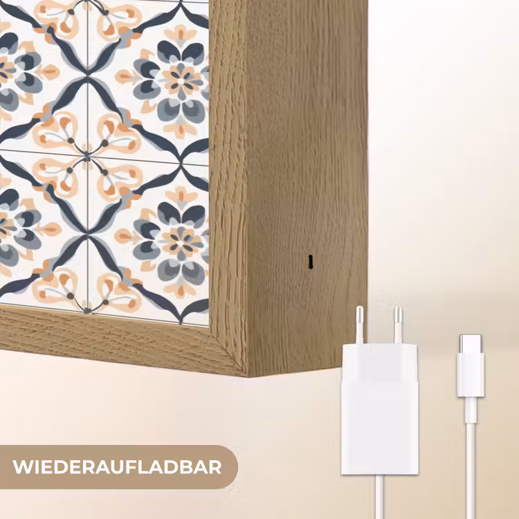 Bladvorm - Patroon - Kleurrijk Light Box met batterij (Wandlamp) middel 907 -USP_websiteoplaadbaarDE