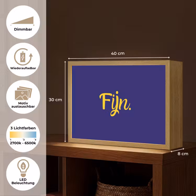 Blauw - Geel - Fijn Light Box met batterij (Wandlamp) middel -USP_websiteoverzichtDE