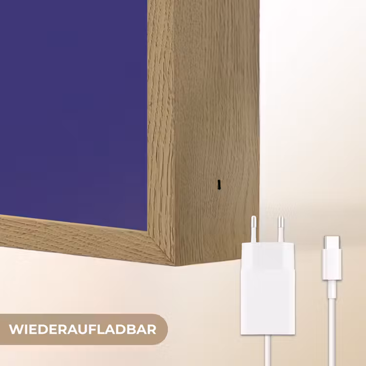 Blauw - Geel - OH - Schaduw Light Box met batterij (Wandlamp) middel -USP_websiteoplaadbaarDE